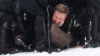 RUSSIA -- Police detain a man during a rally in support of jailed opposition leader Alexei Navalny in Saint Petersburg on January 31, 2021.